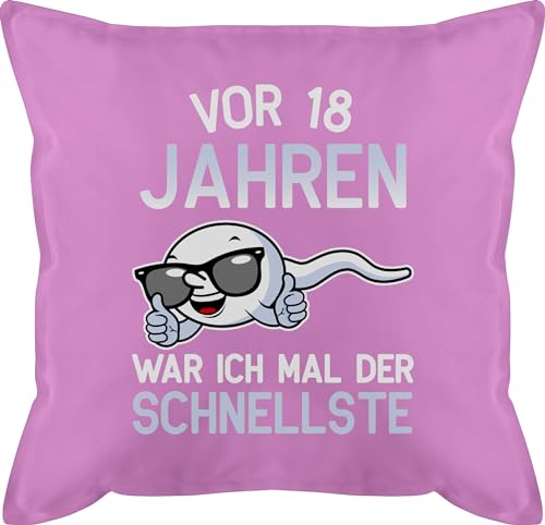 Shirtracer Kissen 50x50-18. Geburtstag - Vor 18 Jahren war ich mal der Schnellste - 50 x 50 cm - Pink - Geschenk zum mit für Geschenke Happy Birthday 18ter 18+Geburtstag 18te Junge von Shirtracer