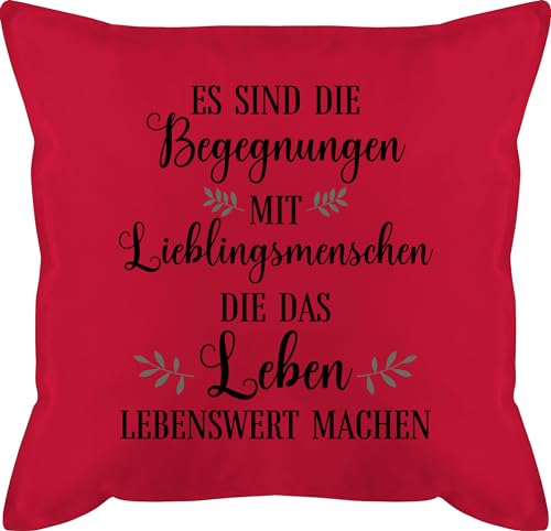 Kissen 50x50 - Freund - Lieblingsmensch Geschenk - Lieblingsmenschen Geschenke - Seelenverwandt - 50 x 50 cm - Rot - beste freunde seelenverwandte kissenbezug bester für freundschaft mit füllung von Shirtracer