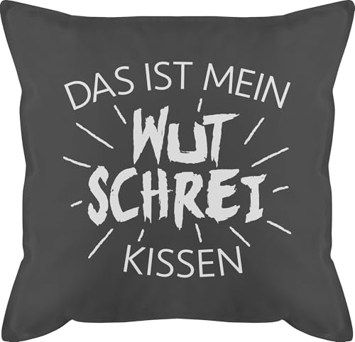 50x50 - Statement - Das ist mein Wutschrei Kissen - 50 x 50 cm - Grau - schrei-kissen statement-kissen statements schrei mit füllung sprüche kopfkissen schwarz schmusekissen männerkissen bezug von Shirtracer