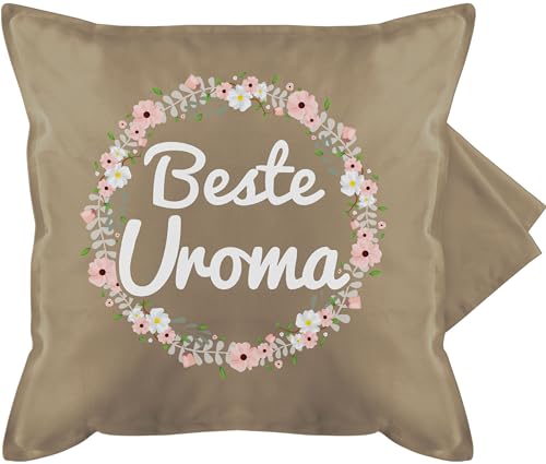 Kissenbezug - Oma Großmutter - Beste Uroma Geschenk - 50 x 50 cm - Beige - geschenke für groseltern uromas kissen grandmother omi oma. geschenk+oma weihnachten omis weimachtsgeschenke urlioma von Shirtracer