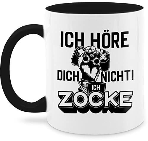 Tasse Tassen 325ml - Deko Hobby - Ich höre dich nicht ich zocke - Fun Gamer Geschenk Nerd Zocker Geschenkidee Zocken - 325 ml - Schwarz - gaming geschenke zu weihnachten hör schokotasse game von Shirtracer