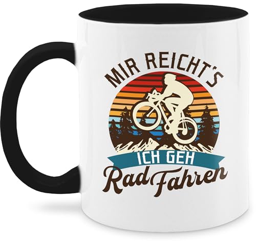 Tasse Tassen 325ml - Radsport - Mir reicht's ich geh Rad fahren - Mountainbike Geschenk Fahrrad - 325 ml - Schwarz - geschenke für fahrradbegeisterte räder kaffeetassen hobby vintage mug von Shirtracer