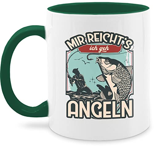 Tasse Tassen 325ml - Deko Hobby Geschenk - Mir reicht's ich geh angeln - 325 ml - Petrolgrün - reichts kaffeebecher reicht von Shirtracer