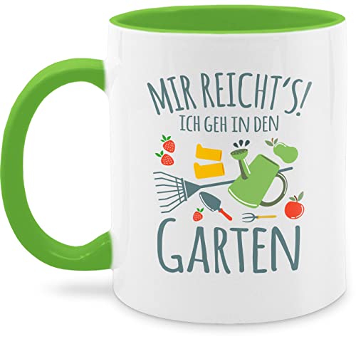 Tasse Tassen 325ml - Deko Hobby Geschenk - Mir reicht's ich geh in den Garten - 325 ml - Hellgrün - nur noch eine pflanze gärtner geschenke für gärtnerinnen schokotasse gärtnergeschenke von Shirtracer