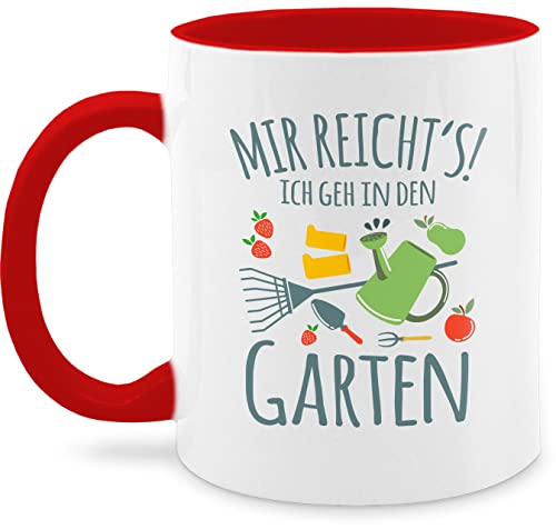 Tasse Tassen 325ml - Deko Hobby Geschenk - Mir reicht's ich geh in den Garten - 325 ml - Rot - mug geschenke für gärtner nur noch eine pflanze gärtnerinnen kaffeetasse kaffeebecher schokotasse von Shirtracer