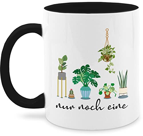 Tasse Tassen 325ml - Deko Hobby - Nur noch eine Pflanze Garten Gärtner Geschenk Florist - 325 ml - Schwarz - pflanzen liebhaber geschenke kaffeetasse mug fanmug plant teetasse cup kaffee groß von Shirtracer