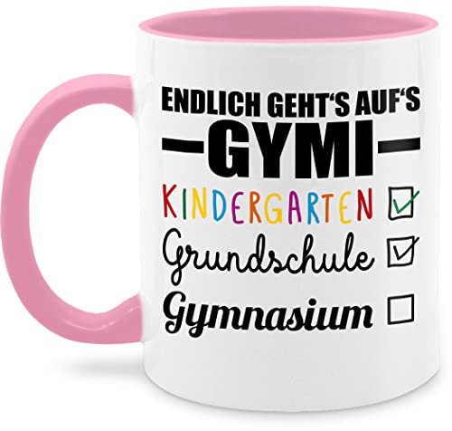 Tasse Tassen 325ml - Einschulung Geschenk Schulanfang - Endlich geht's auf's Gymi - schwarz/bunt - 325 ml - Rosa - erste schuljahr schuleingang schulbeginn einschul zum ersten schultag von Shirtracer