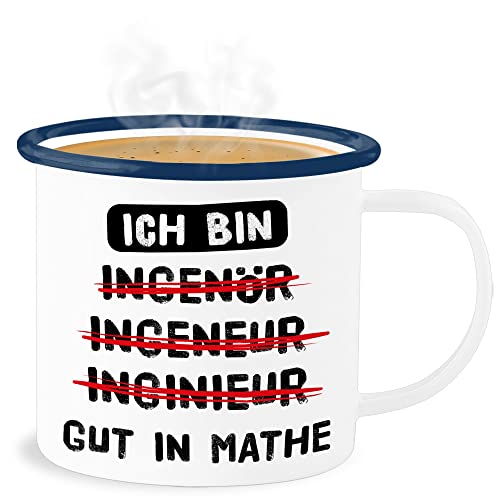Emaille Becher Blechbecher - Job & Beruf Tasse - Ich bin gut in Mathe I Ingenieur Geschenk Mathematiker - 300 ml - Weiß Blau - arbeit lustig tassen engineer emaille-tasse ingeneur blech mathematik von Shirtracer