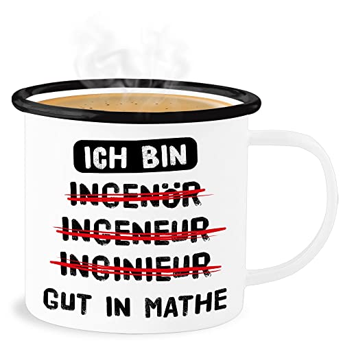 Emaille Becher Blechbecher - Job & Beruf Tasse - Ich bin gut in Mathe I Ingenieur Geschenk Mathematiker - 300 ml - Weiß Schwarz - arbeit lustig tassen engineer emaille-tasse ingeneur blech von Shirtracer