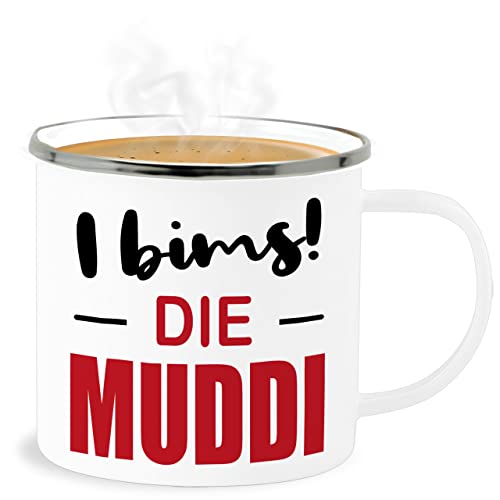Emaille Becher Blechbecher - Mama - Tassen - I bims! Die Muddi - 300 ml - Weiß Silber - mum mütter muttertag muttertagsgeschenke mami mom mutter mutti muttertagsgeschenk mommy mamas mama's mother Emaille Becher Blechbecher - Mama - Tassen - I bims! Die Muddi - 300 ml - Weiß Silber - mum mütter muttertag muttertagsgeschenke mami mom mutter mutti muttertagsgeschenk mommy mamas mama's mother von Shirtracer