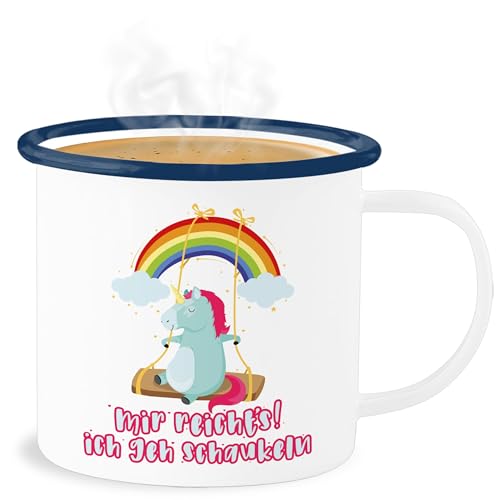 Emaille Becher Blechbecher - Statement - Mir reichts ich geh schaukeln - Einhorn Sprüche Unicorn Spruch Lustig - 300 ml - Weiß Blau - sarkasmus jetzt reicht's tasse spruechen schaukeln” Emaille Becher Blechbecher - Statement - Mir reichts ich geh schaukeln - Einhorn Sprüche Unicorn Spruch Lustig - 300 ml - Weiß Blau - sarkasmus jetzt reicht's tasse spruechen schaukeln” von Shirtracer