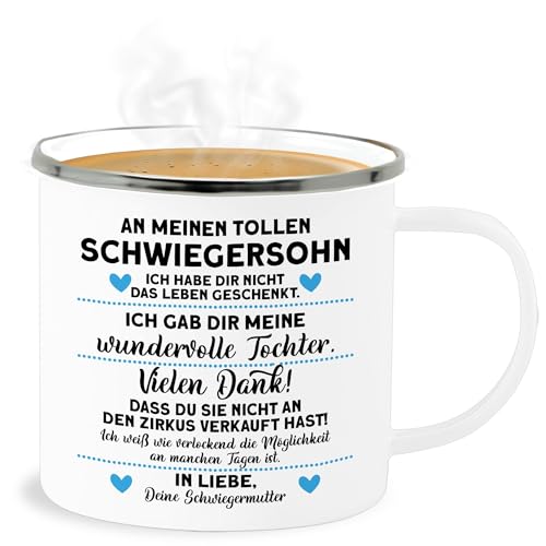 Emaille Becher Blechbecher - Statement Sprüche - An meinen tollen Schwiegersohn Geschenk I - 300 ml - Weiß Silber - sarkasmus sprüchen tasse spruch schweigersohn häferl spruechen schwiegersöhne Emaille Becher Blechbecher - Statement Sprüche - An meinen tollen Schwiegersohn Geschenk I - 300 ml - Weiß Silber - sarkasmus sprüchen tasse spruch schweigersohn häferl spruechen schwiegersöhne von Shirtracer