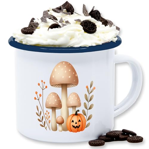 Emaille Tasse Blechtasse - Halloween - Tassen - Süße Pilze mit Kürbis | Herbstliches Baby und Kinder Motiv | Geschenkidee Natur- und Waldliebhaber | Herbstdeko - 300 ml - Weiß Blau - kaffee Emaille Tasse Blechtasse - Halloween - Tassen - Süße Pilze mit Kürbis | Herbstliches Baby und Kinder Motiv | Geschenkidee Natur- und Waldliebhaber | Herbstdeko - 300 ml - Weiß Blau - kaffee von Shirtracer