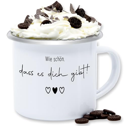 Emaille Tasse Blechtasse - Tassen - Wie schön dass es Dich gibt - Schöne Geschenke Beste Freundin Besten Freund Partner Partnerin - 300 ml - Weiß Silber - geschenk freundschaft seelenverwandt Emaille Tasse Blechtasse - Tassen - Wie schön dass es Dich gibt - Schöne Geschenke Beste Freundin Besten Freund Partner Partnerin - 300 ml - Weiß Silber - geschenk freundschaft seelenverwandt von Shirtracer