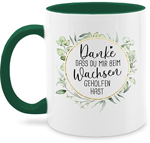 Tasse Tassen 325ml - Erzieherin - Danke dass du mir beim Wachsen geholfen hast - 325 ml - Petrolgrün - erzieher geschenke das teetasse erzieherinnen an die beruf personalisierte für kindergarten von Shirtracer