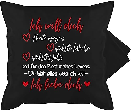 Shirtracer Kissenbezug - Valentinstag Kissen Ideen - Ich Will Dich Ich Liebe Dich - Partner Geschenke für Männer Weihnachten Geschenke Frauen Freund Sie Ihn Valentinsgeschenke - 50 x 50 cm - Schwarz von Shirtracer