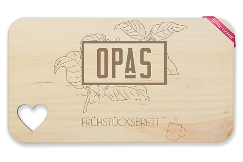 Frühstücksbrettchen Holz Herz - Opas Frühstücksbrett I Opa Geschenk I Opi Geschenke Großvater Weihnachten - 22,5x12,5 - Holz - für großväter grossvater brettchen brett schneidebrett grandad von Shirtracer