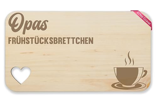 Holz Herz - Frühstücksbrett - Opas Frühstücksbrettchen I Opa Geschenk Opi Geschenkideen Grossvater Weihnachten - 22,5x12,5 - Holz - aus geschenke für großväter großvater geburtstag von Shirtracer