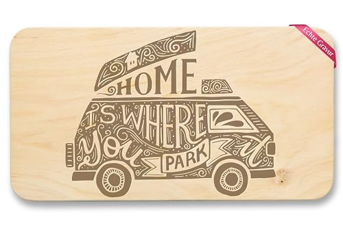 Frühstücksbrettchen Holz Natur - Camping - Frühstücksbrett - Home is where you park it I Geschenk Wohnmobil I Camper I Wohnmobilfan I Wohnwagen - 22x12 - Holz - geschenke campingwagen zubehör Frühstücksbrettchen Holz Natur - Camping - Frühstücksbrett - Home is where you park it I Geschenk Wohnmobil I Camper I Wohnmobilfan I Wohnwagen - 22x12 - Holz - geschenke campingwagen zubehör von Shirtracer