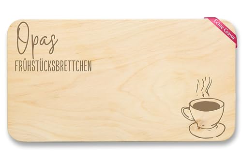 Holz - Frühstücksbrett - Opas Frühstücksbrettchen Opa Geschenkidee Opi Geburtstagsgeschenk Großvater Geschenk - 22x12 - Holz - geburtstag grossvater für großväter brettchen von Shirtracer