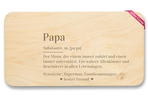 Frühstücksbrettchen Holz - Frühstücksbrett - Papa Definition Vater Geschenk Papi Geschenkidee Papas Weihnachten Geburtstag - 22x12 - Holz - geschenke für vatertag brett väter brotzeitbrett von Shirtracer