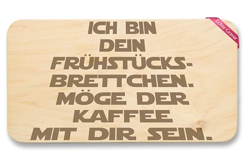 Frühstücksbrettchen Holz Natur - Statement - Frühstücksbrett - Möge der Kaffee mit Dir sein - 22x12 - Holz - vesperbrett lustig lustige sprüche brettchen spruch schneidebrett von Shirtracer
