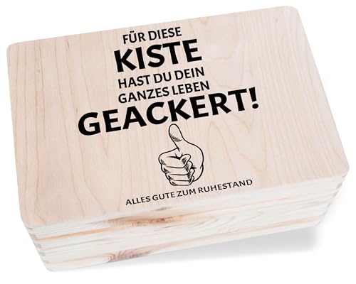 Holzkiste Erinnerungsbox - Rentner - Für diese Kiste hast du dein ganzes Leben geackert Alles gute zum Ruhestand | Abschiedsgeschenk Box Rente | Rentengeschenk Kiste | Holzbox zum Ruhestand Geschenk Holzkiste Erinnerungsbox - Rentner - Für diese Kiste hast du dein ganzes Leben geackert Alles gute zum Ruhestand | Abschiedsgeschenk Box Rente | Rentengeschenk Kiste | Holzbox zum Ruhestand Geschenk von Shirtracer