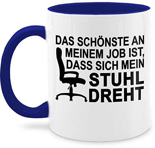 Tasse Tassen 325ml - & Beruf Geschenk - Das schönste an meinem Job ist, dass sich der Stuhl dreht - schwarz - 325 ml - Dunkelblau - nur noch eine pflanze kaffeetasse mugs wärmende schokolade von Shirtracer