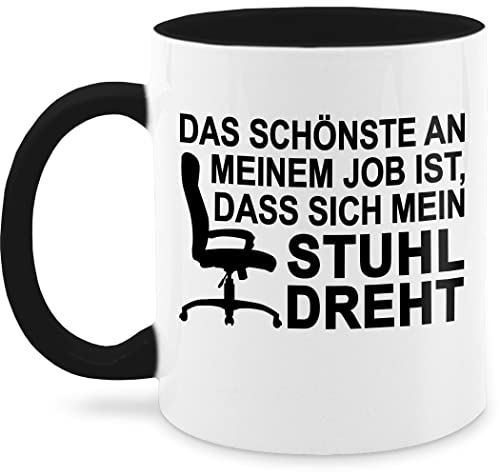 Tasse Tassen 325ml - & Beruf Geschenk - Das schönste an meinem Job ist, dass sich der Stuhl dreht - schwarz - 325 ml - Schwarz - kaffeetasse nur noch eine pflanze mugs schokolade wärmende von Shirtracer