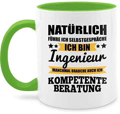 Tasse Tassen 325ml - Job & Beruf Geschenk - Natürlich führe ich Selbstgespräche ich bin Ingenieur - 325 ml - Hellgrün - selbstgespräch ingeneur kaffeetasse rede mit mir selbst ingenieure mug von Shirtracer