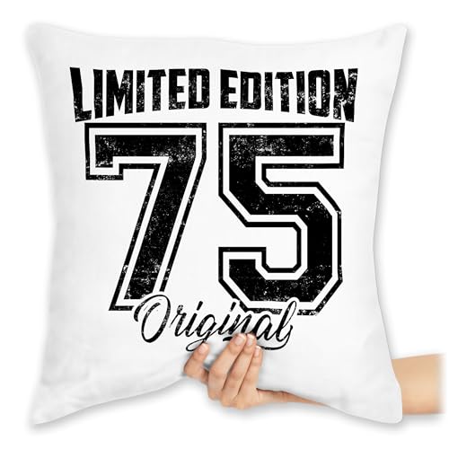 Kissen 40x40 Zierkissen - 50. Geburtstag - Limited Edition 1975 Original Schwarz Vintage Fünfzigster - 40 x 40 cm - Weiß - geschenke zum 50 50th 1974 kissenhülle 50igster 1972 50ger fünfziger von Shirtracer