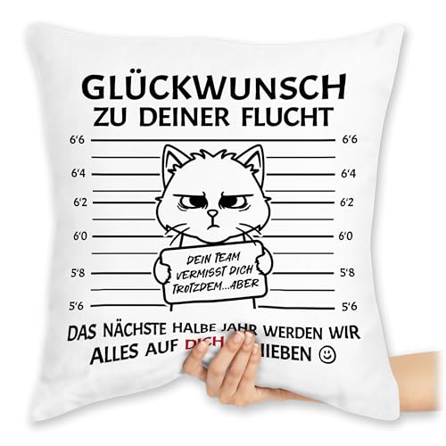 Kissen 40x40 Zierkissen - Abschiedsgeschenk Kollegen I Glückwunsch zu deiner Flucht I Abschiedsgeschenk Kollegen Jobwechsel I Kollege Abschied Geschenk Ruhestand I Zum Abschied Kollegin Geschenk - 40 Kissen 40x40 Zierkissen - Abschiedsgeschenk Kollegen I Glückwunsch zu deiner Flucht I Abschiedsgeschenk Kollegen Jobwechsel I Kollege Abschied Geschenk Ruhestand I Zum Abschied Kollegin Geschenk - 40 von Shirtracer