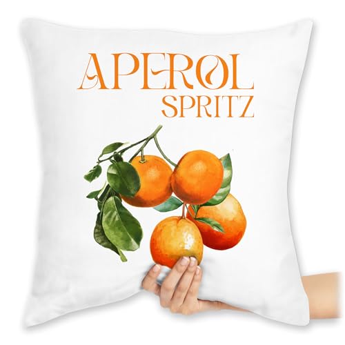 Kissen 40x40 Zierkissen - Karneval & Fasching - Aperol Spritz Orangen Aperol Kostüm - 40 x 40 cm - Weiß - Fasching- Carnevale Karnevals Faschings Verkleidet Carnival karneva fasnets karnelval Jeck von Shirtracer