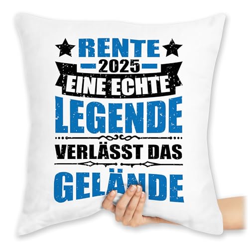 Kissen 40x40 Zierkissen - Rentner - Rente 2025 eine echte Legende verlässt das Gelände - 40 x 40 cm - Weiß - retirement alles gute zum ruhestand pension 2023 pensionisten 2022 renteneintritt von Shirtracer