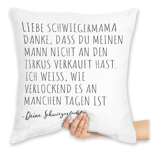 Kissen 40x40 Zierkissen - Beste Schwiegermama Geschenk Schwiegermutter lustig von Schwiegertochter I - 40 x 40 cm - Weiß - Geschenke fur von Shirtracer