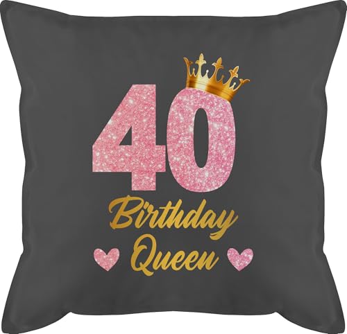Shirtracer Kissen 50x50-40. Geburtstag - 40 Birthday Queen Geburtstags Königin Geburtstagsgeschenk 40-50 x 50 cm - Grau - zum Frau Gag 40-er 40ig 40ster 40iger 40ger geburtstagsartikel 40igster Shirtracer Kissen 50x50-40. Geburtstag - 40 Birthday Queen Geburtstags Königin Geburtstagsgeschenk 40-50 x 50 cm - Grau - zum Frau Gag 40-er 40ig 40ster 40iger 40ger geburtstagsartikel 40igster von Shirtracer