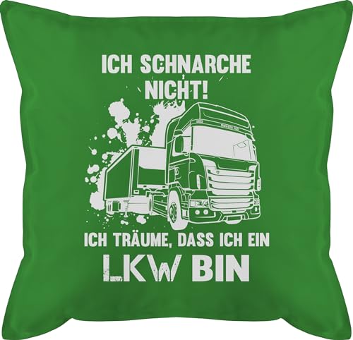 Kissen 50x50 - Deko Hobby - Ich schnarche nicht ich bin ein LKW - 50 x 50 cm - Grün - mit füllung schnarchen geschenk fahrer kopfkissen aufschrift kissenbezug lustige motive truck zierkissen man von Shirtracer