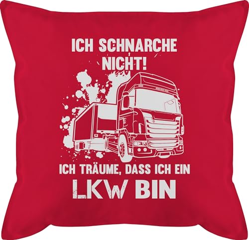 Kissen 50x50 - Deko Hobby - Ich schnarche nicht ich bin ein LKW - 50 x 50 cm - Rot - zierkissen mit füllung schnarchen geschenk fahrer kissenhülle lustige motive truck kissenbezug kopfkissen von Shirtracer