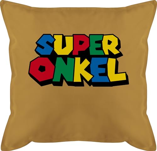 Shirtracer Kissen 50x50 - Deko Hobby - Super Onkel - 50 x 50 cm - Gelb - Geschenke zum Geburtstag für männerkissen Geschenk zierkissen Pillow sofakissen mit füllung Kissenbezug Couch von Shirtracer