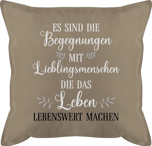 Kissen 50x50 - Freund - Geschenk Lieblingsmenschen - Lieblingsmensch Geschenke - Seelenverwandte - 50 x 50 cm - Beige - kissenbezug für gute freunde freundschaft mit füllung bester kuschel beste von Shirtracer