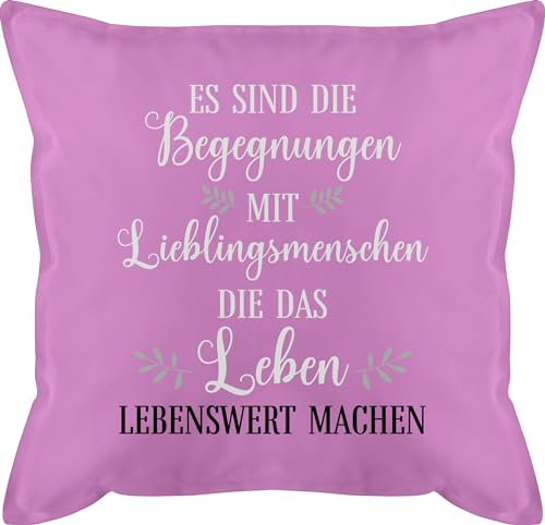 Kissen 50x50 - Freund - Geschenk Lieblingsmenschen - Lieblingsmensch Geschenke - Seelenverwandte - 50 x 50 cm - Pink - Beste Freunde mit füllung für Gute Freundschaft kuschel Bester besten von Shirtracer