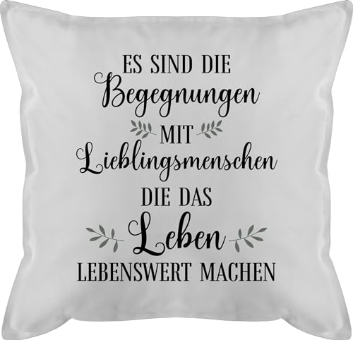 Kissen 50x50 - Freund - Lieblingsmensch Geschenk - Lieblingsmenschen Geschenke - Seelenverwandt - 50 x 50 cm - Weiß - Bester für Freunde seelenverwandte Kissenbezug seelenverwandter Freundschaft von Shirtracer