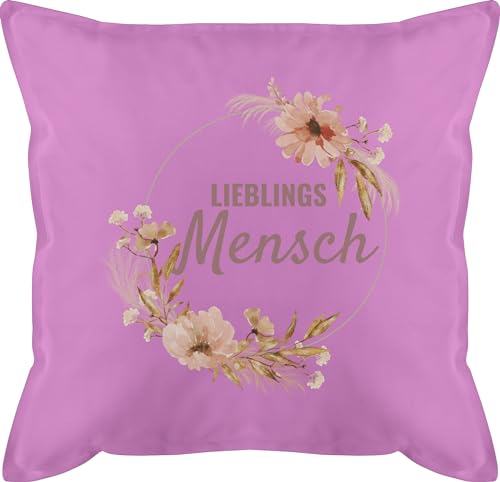 Kissen 50x50 - Freundin - Lieblingsmensch Lieblingsperson Herzmensch - 50 x 50 cm - Pink - für mit füllung Geschenke Beste Fuer du bist Mein Geschenk Geburtstag Ideen Freundschaft von Shirtracer