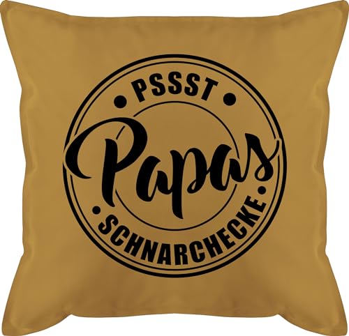 Kissen 50x50 - zum Vatertag - Papas Schnarchecke Badge I Papa Geschenk I Geburtstag Weihnachten - 50 x 50 cm - Gelb - Geschenke für herrentagsgeschenke schnarchplatz Kissenbezug von Shirtracer