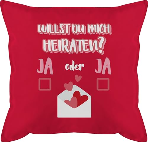 Kissen 50x50 - Hochzeit - Willst du Mich heiraten - Ja oder Ja - 50 x 50 cm - Rot - gastgeschenke heiratsantrag von Shirtracer