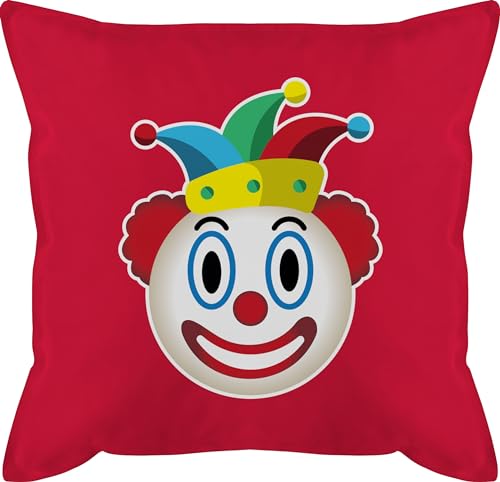 Shirtracer Kissen 50x50 - Karneval & Fasching - Clown Emoticon - 50 x 50 cm - Rot - fasnet straßenkarneval „Fasching“ kaneval „Karneval“ karmeval karnewal kölner Karnevals fasent fasnets Karneval. von Shirtracer