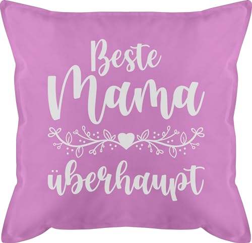 Kissen 50x50 - Beste Mama überhaupt weiß - 50 x 50 cm - Pink - Mutter mom Mutti Mami muddi muttertags muttertagsgeschenk Mommy Mamas Muttertag mütter Mama's muttertagsgeschenke Mother Mothers von Shirtracer