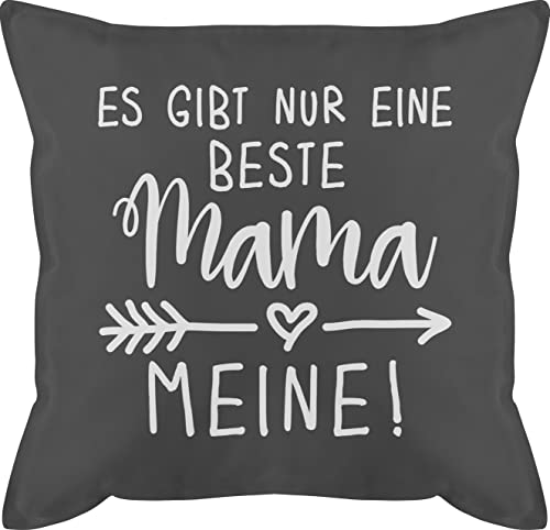 Kissen 50x50 - Es gibt nur eine Beste Mama - Meine Mutti - 50 x 50 cm - Grau - super mom Geschenk Fuer Mutter für Dein Baby Muttertag ist die mütter Mama's muttertagsgeschenke Mother besten Mamas von Shirtracer