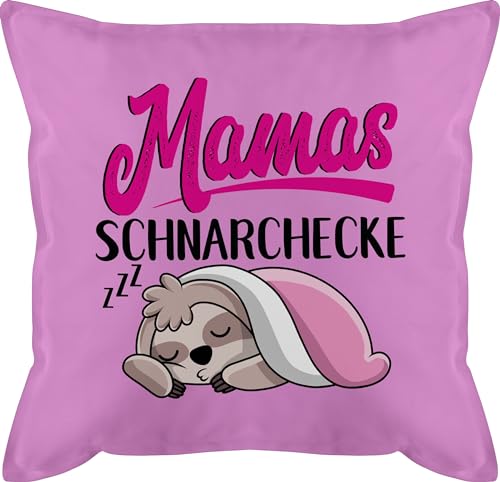 Kissen 50x50 - Mama - Mamas Schnarchecke mit Faultier - schwarz - 50 x 50 cm - Pink - sofakissen+mit+füllung+und+bezug Geschenke für mütter Mutter Mami Geschenk Mothers muttertaggeschenke von Shirtracer