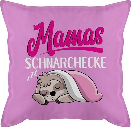 Kissen 50x50 - Mama - Mamas Schnarchecke mit Faultier - weiß - 50 x 50 cm - Pink - ostergeschenke für die Mutter mütter Geschenke füllung Weihnachts Muttertag weohnachtsgeschenke Tag Nikolaus von Shirtracer